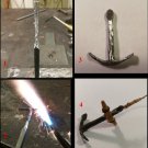 1. Ankkuriaihio kiilater�s sahattuna halki 2. kaasupilliahjo 3. Taottu kynnet ja kiinnitysosa 4. Valmis tukkiankkuri